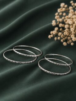 Silver Geometric Bangle stylish brass jewelry design