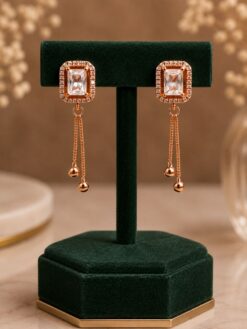 Golden AD Earring stylish brass jewelry design