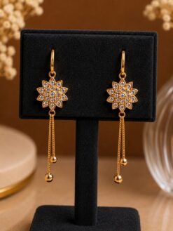 Floral AD Earring stylish brass jewelry design