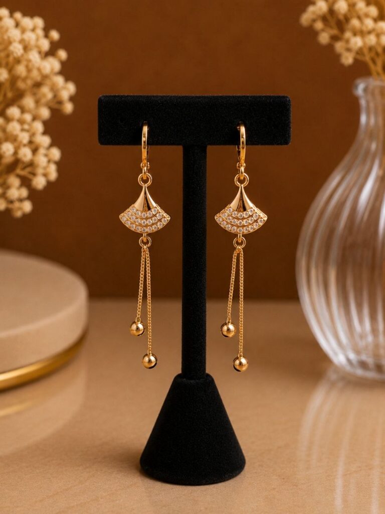 AD Earring Dazzling Premium Design for Party and Festive Wear