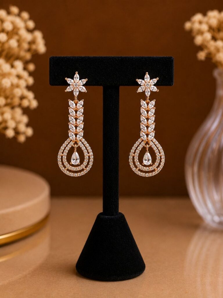 Star AD Earring Dazzling Celestial Design for Party Wear Style