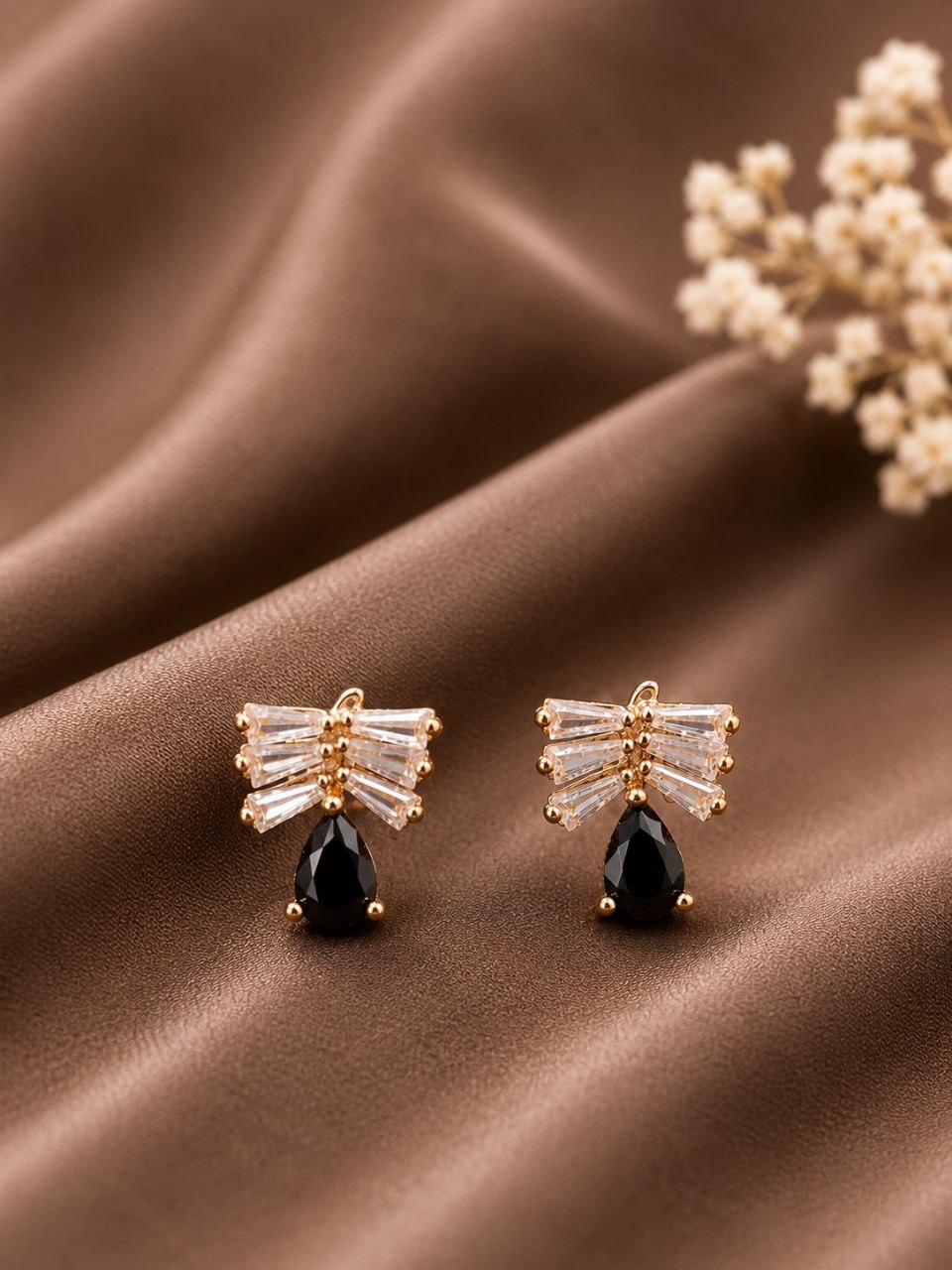 AD Stud Earring Traditional Design for Lightweight Jewelry 2 AD Stud Earring stylish brass jewelry design