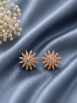 Sparkling AD Earring stylish brass jewelry design