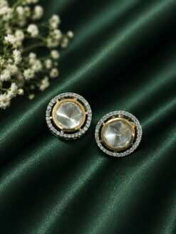 Round Stud Earring stylish brass jewelry design