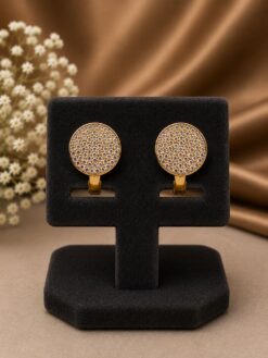 Round AD Earring stylish brass jewelry design