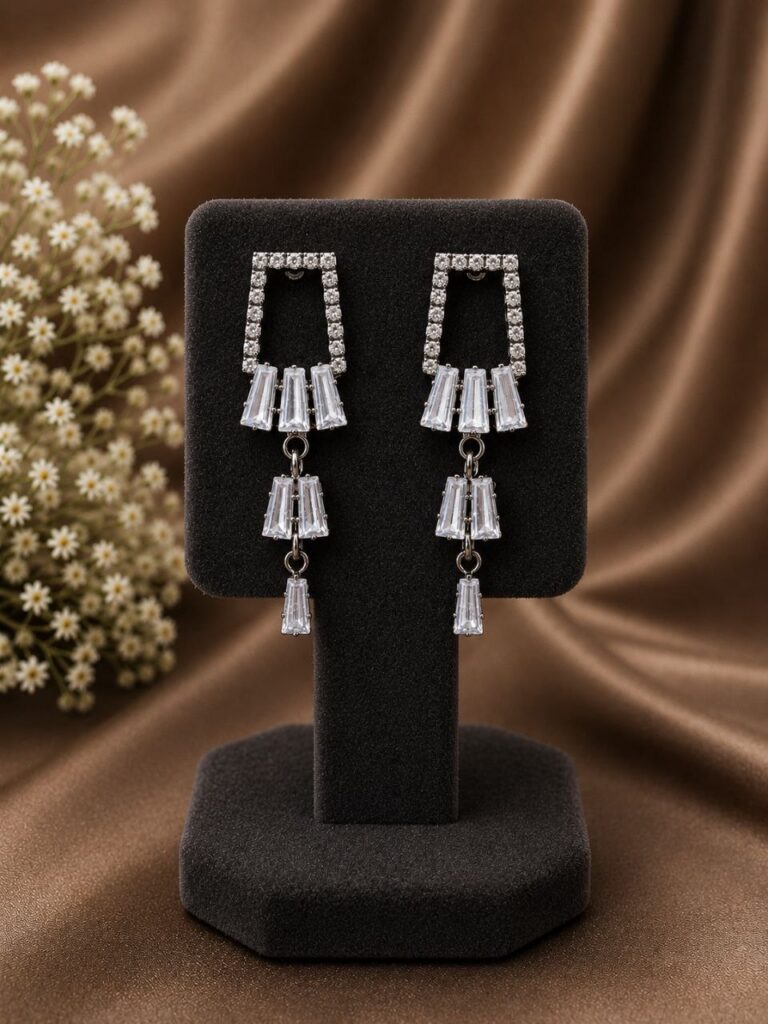 Silver AD Earring Premium Design for Elegant Style