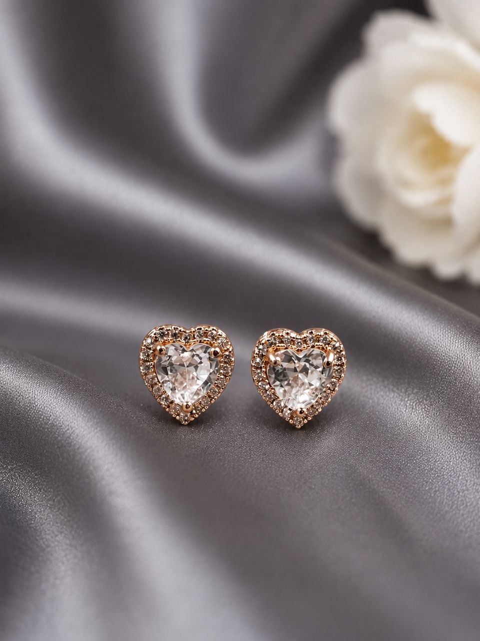 AD Heart Earring Dazzling Design for Traditional Look 1 AD Heart Earring stylish brass jewelry design