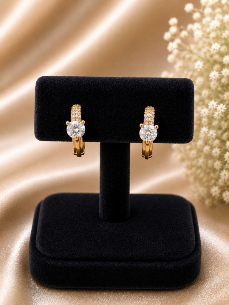 Stylish AD Earring Premium Design for Lightweight Minimal Jewelry