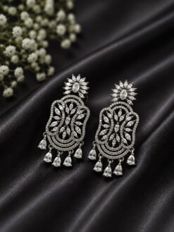 Floral AD Earring stylish brass jewelry design