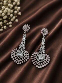 Floral AD Earring stylish brass jewelry design