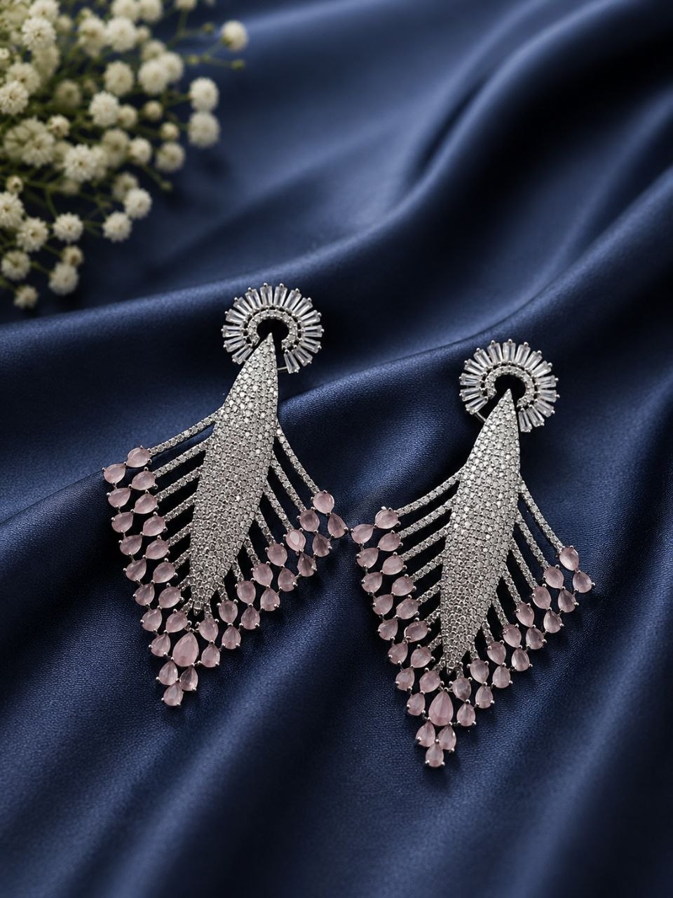 Beautiful AD Earring Gorgeous Design for Elegant Traditional Wear 1 Beautiful AD Earring stylish brass jewelry design