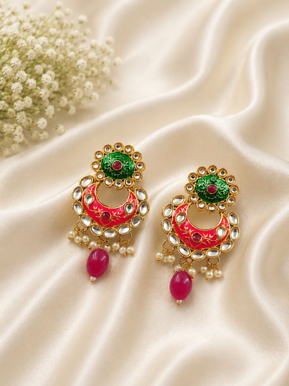 Hand Painted Earring Artistic Design for Traditional Style 1 Hand Painted Earring stylish brass jewelry design