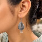 Leaf Hook Earring Nature-Inspired Jewelry for Party & Traditional Wear
