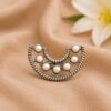 Designer Half Moon Ring stylish brass jewelry design