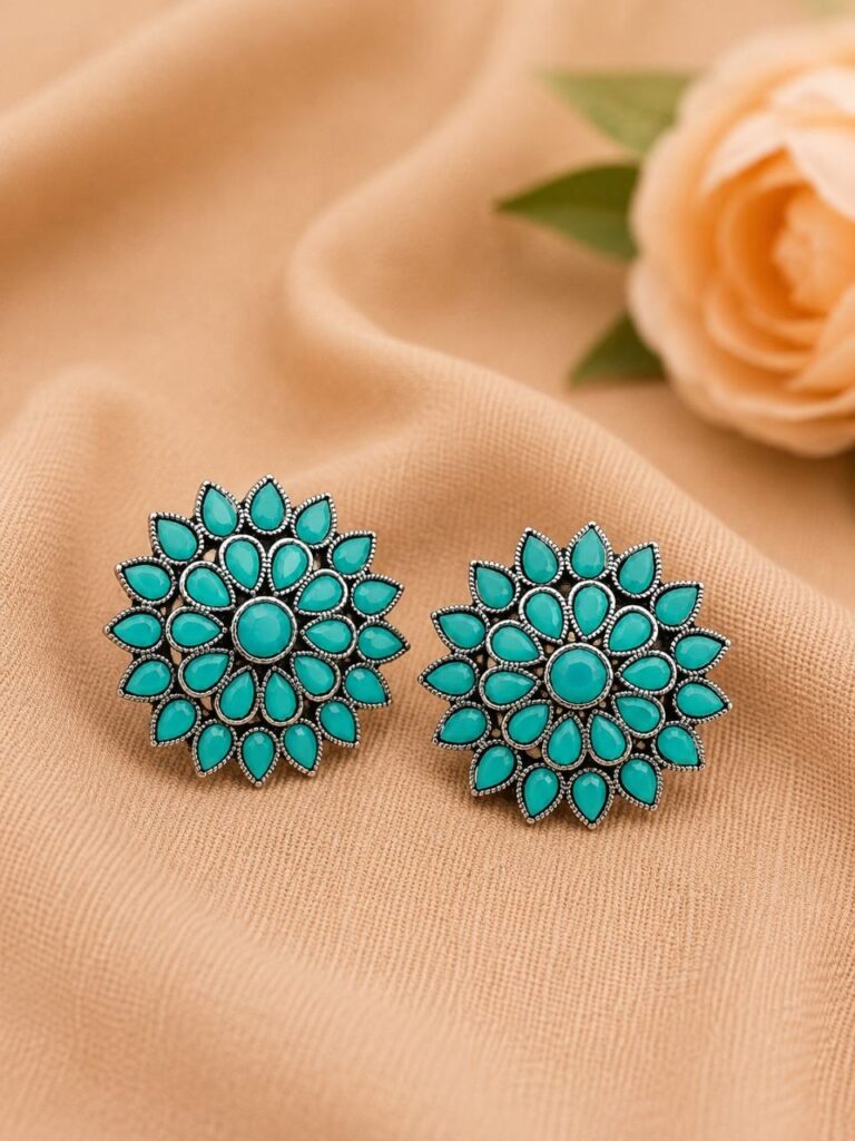 Floral Stud Earring Elegant Jewelry for Everyday & Festive Wear