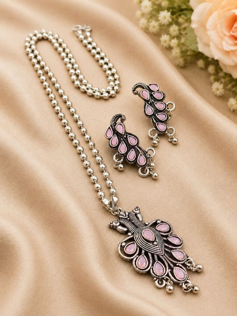 Peacock Necklace Set Traditional Jewelry for Weddings & Festive Wear