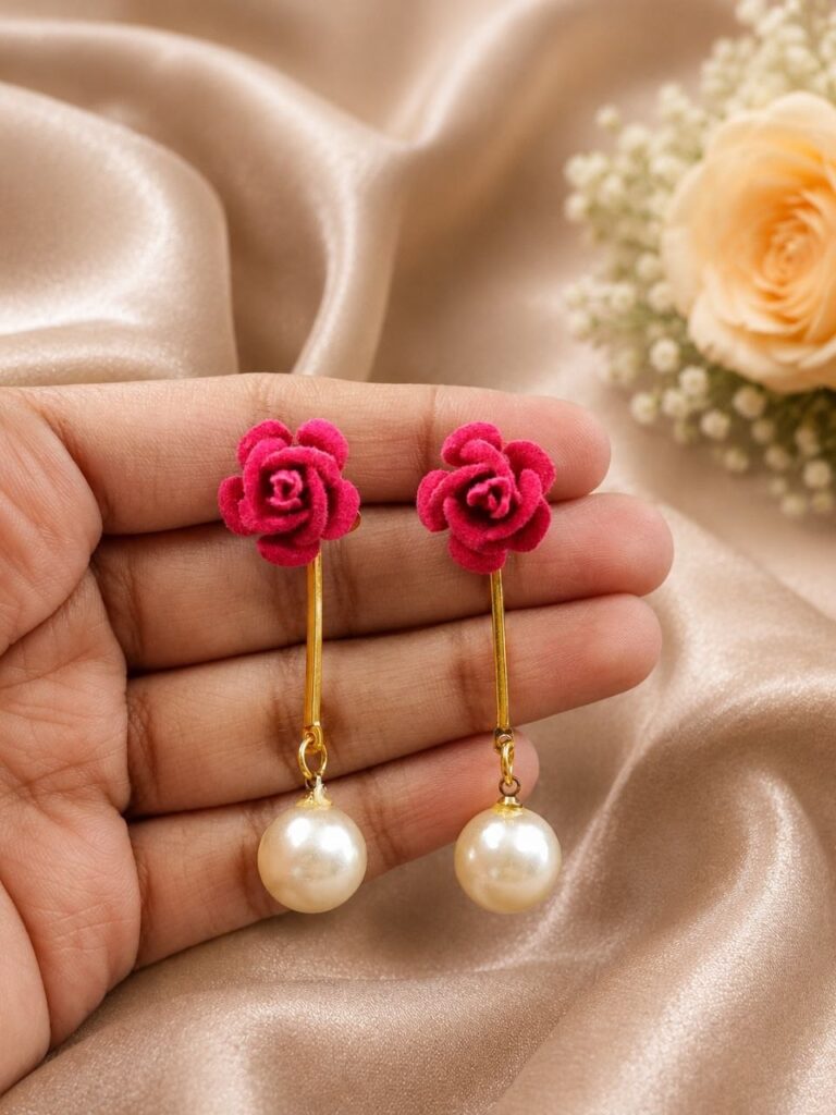 Stylish Flower Earring Elegant Jewelry for Party & Festive Wear