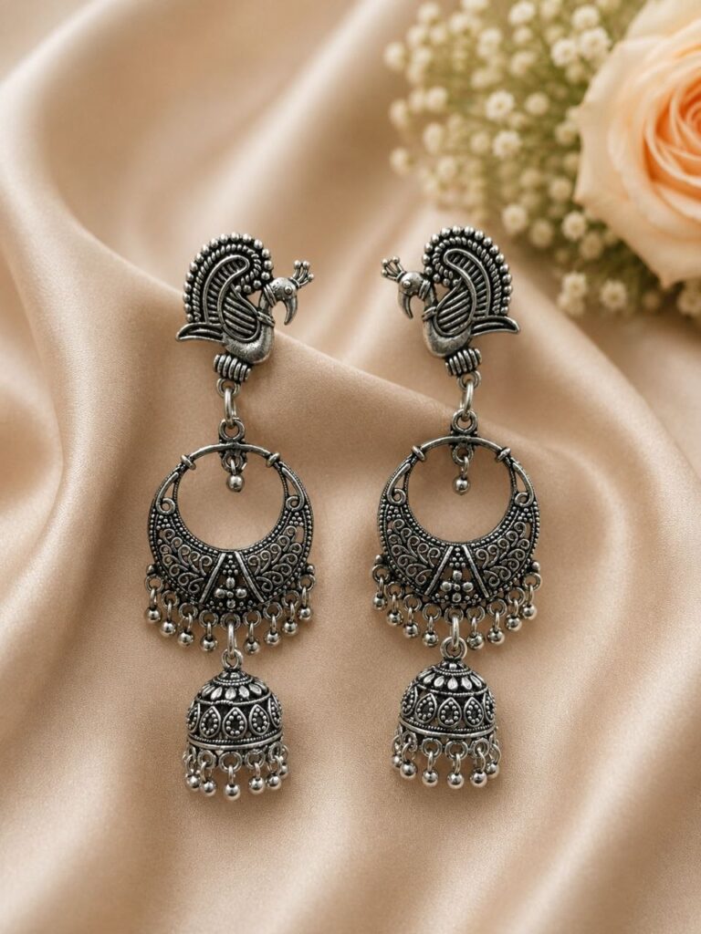 Vintage Peacock Earring Antique Jewelry for Weddings & Festive Wear