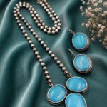 Traditional Necklace Set Ethnic Jewelry for Weddings, Festivals & Special Occasions - "Aqua"