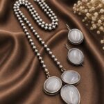 Traditional Necklace Set Ethnic Jewelry for Weddings, Festivals & Special Occasions - "Grey"