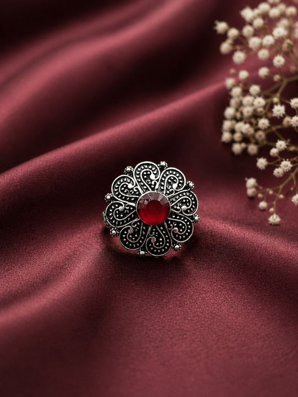 Beautiful Floral Ring Flower Inspired Design for Fashion Wear 3 Beautiful Floral Ring stylish brass jewelry design