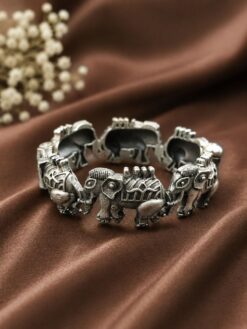 Oxidized Elephant Bangle traditional ethnic jewelry design