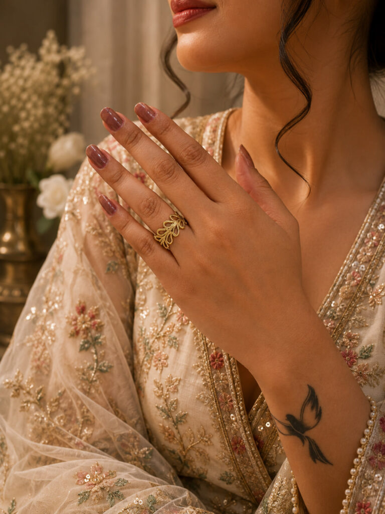 Anti Tarnish Rings Gold Plated Cocktail Statement Ring