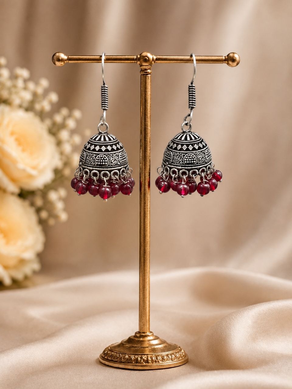 Silver Jhumki Earring Traditional Jewelry for Weddings & Festive Wear 1 Silver Jhumki Earring elegant traditional jewelry design