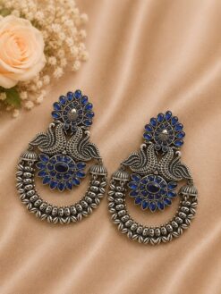 Silver Peacock Earring elegant traditional jewelry design
