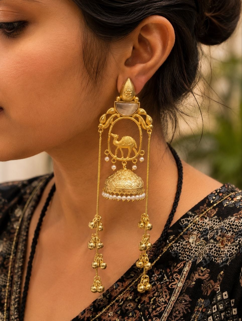 Unique Camel Kashmiri Earring Traditional Jewelry for Festive & Cultural Wear 7 Unique Camel Kashmiri Earring traditional ethnic jewelry design