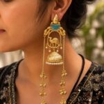 Unique Camel Kashmiri Earring Traditional Jewelry for Festive & Cultural Wear - "Aqua"