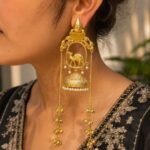 Unique Camel Kashmiri Earring Traditional Jewelry for Festive & Cultural Wear - "Yellow"