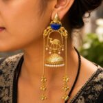 Unique Camel Kashmiri Earring Traditional Jewelry for Festive & Cultural Wear - Blue