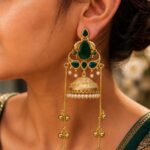 Gold Plated Peacock Kashmiri Earring Traditional Jewelry for Festive & Wedding Wear - "Green"