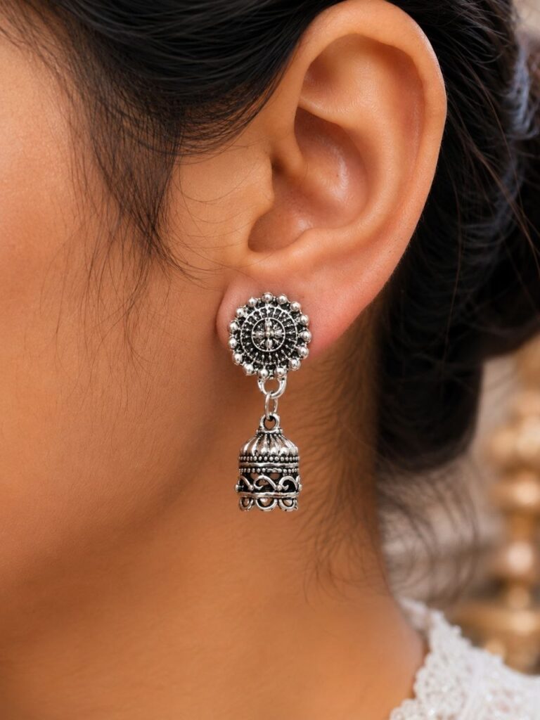Ethnic Jhumki Earring Traditional Design for LightWeight Minimal Jewelry