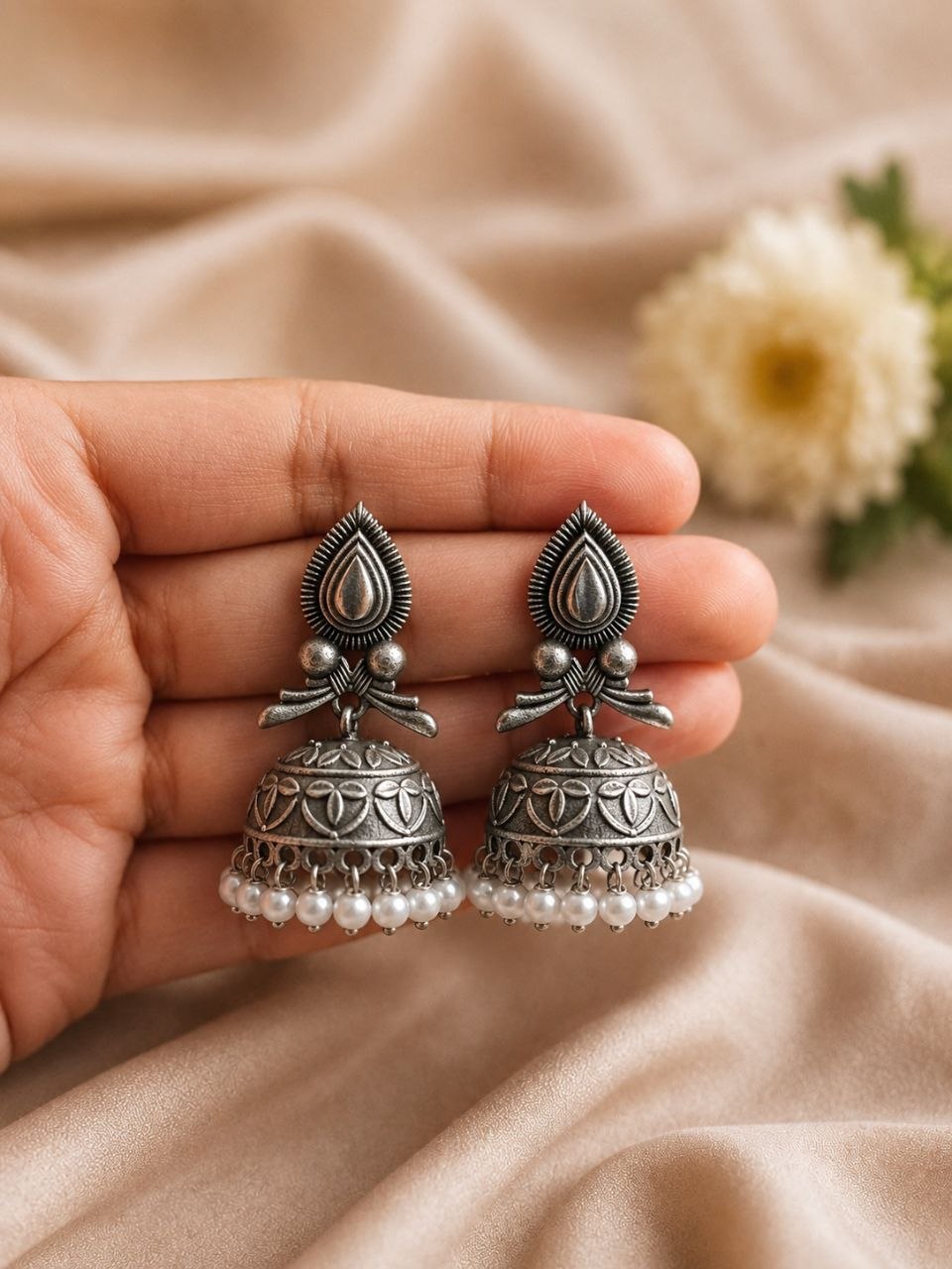 Leaf Jhumka Earring Traditional Jewelry for Festivals & Ethnic Wear 3 Leaf Jhumka Earring elegant nature inspired jewelry design