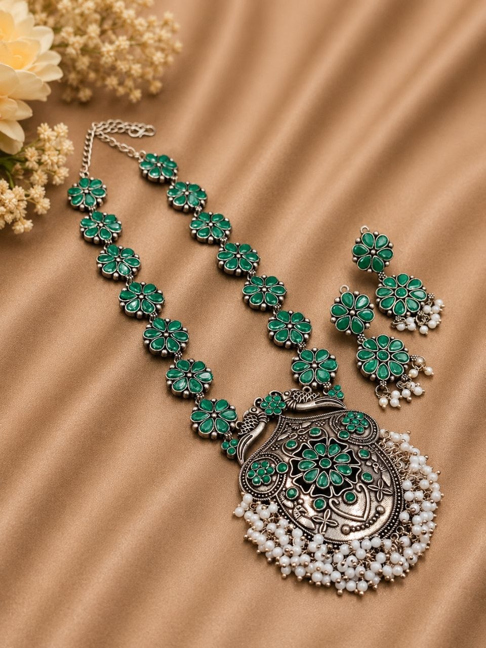 Peacock Necklace Set Traditional Jewelry for Weddings & Festive Wear 1 Peacock Necklace Set elegant traditional jewelry design