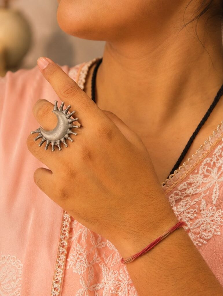 Vintage Silver Ring Antique Jewelry for Everyday & Ethnic Wear
