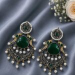 Bulk 48 Bird Two Tone Earring Traditional Jewelry for Weddings, Festivals & Party Wear - "Green"