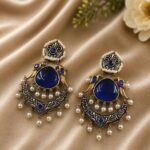 Bulk 32 Bird Two Tone Earring Traditional Jewelry for Weddings, Festivals & Party Wear - Blue