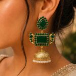 Bulk 18 Designer Peacock Kashmiri Earring Traditional Jewelry for Weddings, Festivals & Ethnic Wear - "Green"