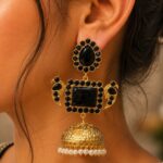 Bulk 16 Designer Peacock Kashmiri Earring Traditional Jewelry for Weddings, Festivals & Ethnic Wear - "Black"