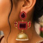 Bulk 14 Designer Peacock Kashmiri Earring Traditional Jewelry for Weddings, Festivals & Ethnic Wear - "Red"