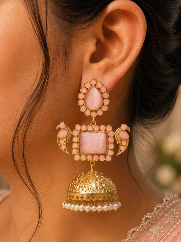 Designer Peacock Kashmiri Earring Traditional Jewelry for Weddings, Festivals & Ethnic Wear
