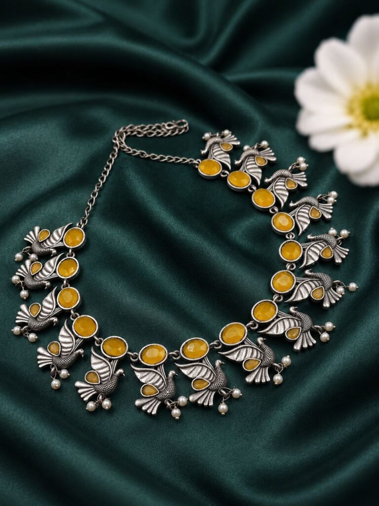 Ethnic Peacock Necklace Traditional Jewelry for Weddings, Festivals & Casual Wear