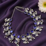 Bulk 6 Ethnic Peacock Necklace Traditional Jewelry for Weddings, Festivals & Casual Wear - Blue