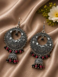 Designer Leaf Jhumki Earring elegant nature-inspired traditional jewelry design