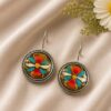 Hand Painted Hook Earring Artistic Jewelry for Everyday & Ethnic Wear 5 Hand Painted Hook Earring artistic handcrafted jewelry design