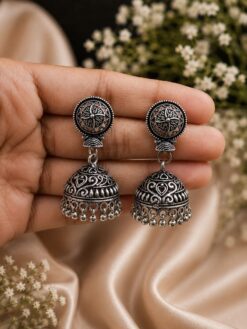 Silver Jhumka Earring elegant traditional silver jewelry design