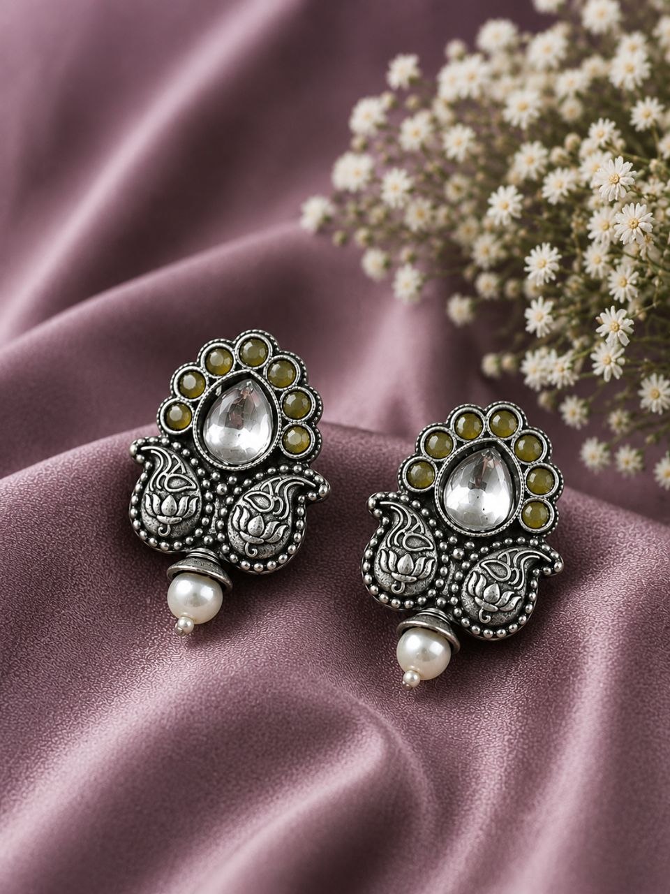 Leaf Stud Earring Elegant Jewelry for Everyday, Office & Festive Wear 3 Leaf Stud Earring elegant nature-inspired jewelry design